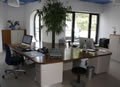 Schreibtischanlage aus 40mm Bambusplatte massiv lackiert